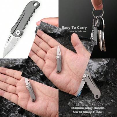 Titanium Alloy Mini Pocket Knife For Women And Men Small Folding Knives Cute EDC Box Cutter Gifts Stocking Stuffers