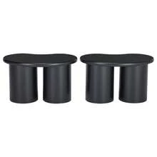 Unregelmäßige Bank, 2 Small Hocker, 16*42*24,5cm, Unregelmäßiger Couchtisch Bank - Black - View 7