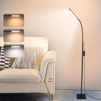 Yogle LED Floor Lamp, Reading Floor Lamp [120 LEDs, With 3 Color Modes 3000K-6000K And 10 Brightness Settings] Dimmable Table Lamp, With Flexible Gooseneck Tube, Suitable For Living Room, Bedroom And Office
