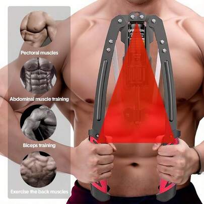 Arm Exerciser Hydraulic Power Adjustable 10-200kg Heavy Duty Chest Expander Home Fitness Equipment For Bice...