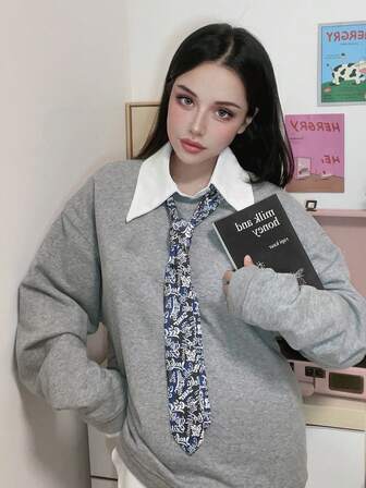 1pc Casual Letter Print Polyester Tie, Versatile Scarf/Neckerchief/Headband/Waist Belt, Suitable For All Seasons