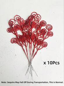 MEHELANY 20/10Pcs Christmas Tree Picks Sprays Candy Shape Curl Sticks Spray Branches Glitter Artificial Stem Picks, Christmas Tree Stem Ornaments For DIY Crafts Garland Christmas Home Decor Wedding Wreath Decoration Vase Filler Christmas Decorations Room Decor