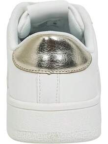 Niluber Star Sneakers For Women Low Top Cushioned White Gold Sliver Leopard Platform Sneakers Lace Up Red Glitter Platform Party ShoesChristmas - 白色 - 查看 4