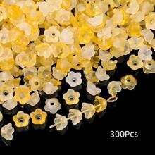 300 حبة من الخرز الأكريليك بقياس 4.5*4.5 ملم على شكل زهرة الجرس، خرز فاصل لصنع المجوهرات، مستلزمات لصنع القلائد والأساور