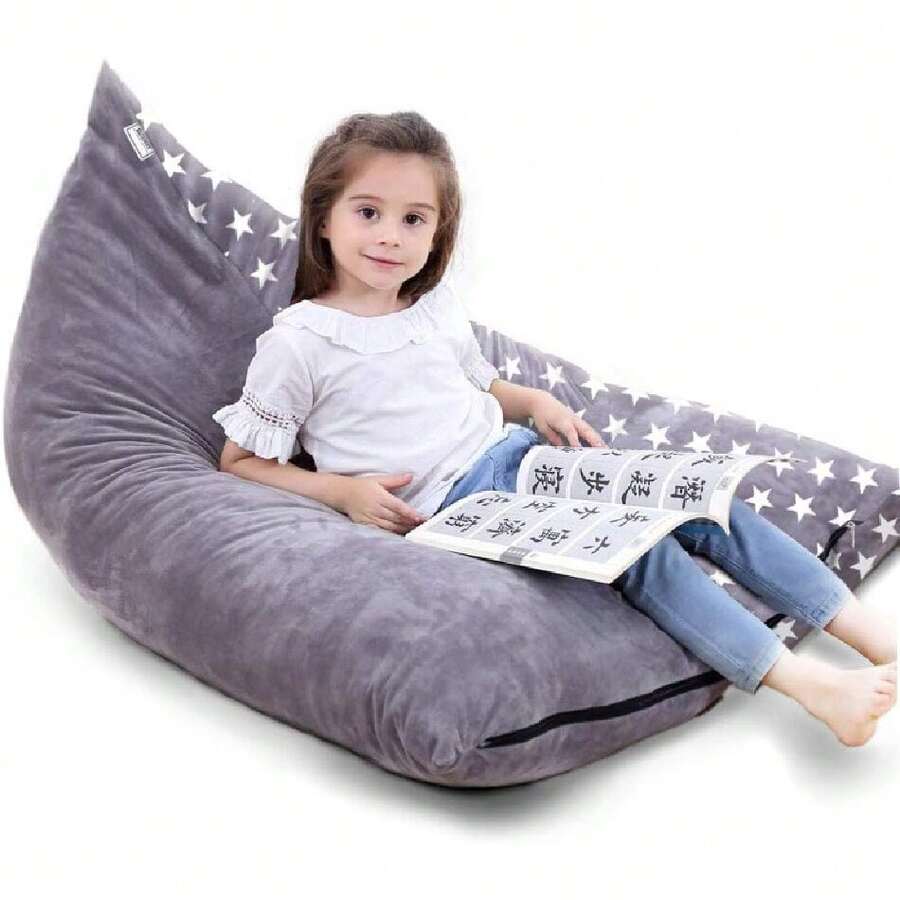 Stuffed Animal Storage Bean Bag Chair Cover | 53" Extra Large Beanbag For  And Adults, Plush Toys Holder And Organizer For Boys And Girls | Premium Velvet - Soft & Comfortabl (Stars Style),27420390