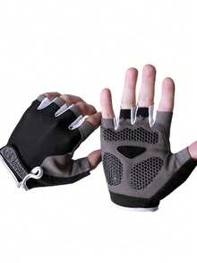 1 双男女通用户外骑行健身手套，防滑耐磨半指手套 - 彩色 - 查看 1