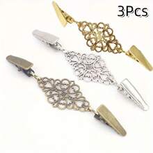 1Pc/2/4/6Pcs Fashion Sweater Clip Geometric Hollow Cardigan Clip Fashion Clothing Decoration Brooch Vintage Alloy Sweater Clip Silk Scarf Cardigan Button Shirt Collar Pin Anti-Slip Buckle Pin Keep Your Cardigan Collar With Fashion Accessories - Multicolor - View 28
