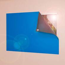 PVC Blackout Panel Curtain, Blocks 100% Of Light, For Living Room, Bedroom, Kitchen, Various Colors - Azul - Ver 2