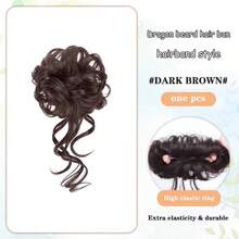 Synthetic Hair Bun Scrunchie Wig, Children's Wig, Girls' Flower Bun Hairstyle Wig Accessories, Wig Scrunchie, Funny Long Beard Wig - Multicolor - View 12