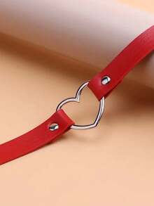 2pcs/1pc Unisex Cat Face Mask, Fox Half Face Mask, Halloween Party Masquerade Costume Mask, Heart Ring Necklace Lingerie Accessories - Red - View 4