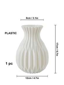 1 Simple Ceramic Appearance Plastic Vase, Indestructible Vase, Dining Table Home Decoration Living Room Decoration, Hydroponic Plant Flower Arrangement Container, Simple Desktop Vase, Bohemian Vase, Dry Flower And Artificial Flower Decoration Used For Wedding Parties, Home Decoration, Table Decoration Gifts. - Multicolor - View 7