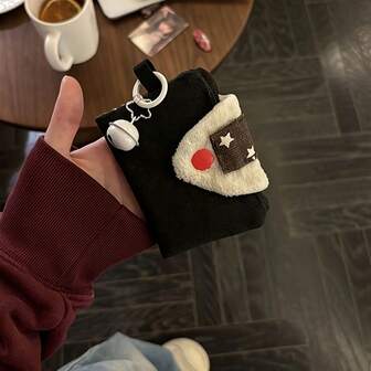 Cute Rice Ball Card Holder With Bell Charm, Portable Multi-Functional Canvas Coin Purse, Small Pouch, Document Holder, And Miscellaneous Item Storage, Multi-Layered,Coin Purse,Women Wallet,Short Hasp Small Coin Card Holder ,Portable Cash,Snap Wallet Card Case Gifts For Women Purse Essentials Items, Perfect For Gifts