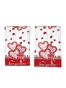 1/2/4pcs Super Soft Microfiber Kitchen Towels, Ideal For Home, Outdoor Activities And Afternoon Tea Decoration, Kitchen Cloths, Valentine's Day Gift | Modern Style - Red - View 8
