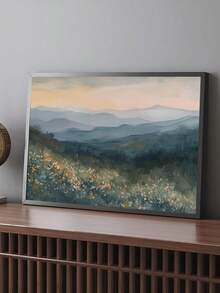 1pc Watercolor Painting Of Cliffs Of Moher, Thistle Flower Pattern, Emerald Isle Wall Art, Irish Coastal Scenery; Modern Floral Art Painting Of Spring Flowers In The Mountains, Suitable For Bedroom, Living Room, Kitchen, Dorm Decor; Ideal Gift For Friends And Family; Wall Art, Wall Decor, Home Decor, Room Decor; Canvas Wall Art, Poster; Framed Wall Art; Frame Options Available