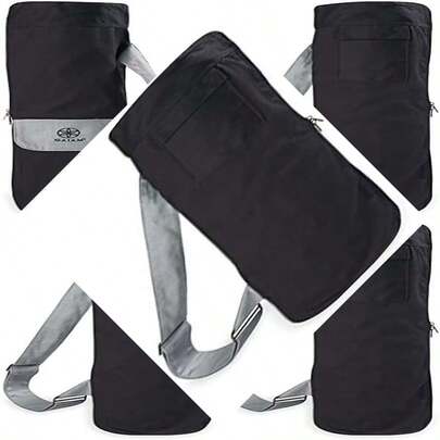 Full-Zipper Yoga Mat Carrier, Adjustable Strap, Front & Exterior Phone Pocket & Earbuds Slit, For Women & Men's Fitness Mat Holder