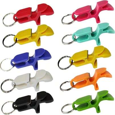 Beer Shotgun Tool Bottle Opener Keychain - 10 Pack - Black - Beer Shotgunning Tool - Great For Parties, Party Favors, Gift, Drinking Accessories