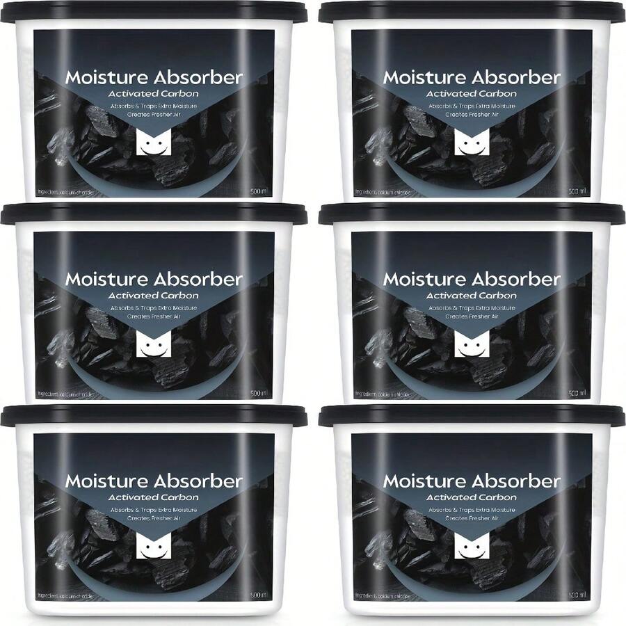1/3/6 Pack Lavender Scented Moisture Absorber & Deodorizer - Refillable 10.5oz Dehumidifier For Home & Car, Compact & Low-Maintenance, Effortless Dryness: The Refillable Moisture Absorber For Every Space - 6 Gói-than hoạt tính - Xem 1