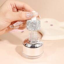 30ml Handmade Rhinestone-Embellished Faceted Glass Dropper Bottle - Luxury Refillable Cosmetic Container For Perfume, Essential Oils & Skincare, Elegant Desktop Decor & Holiday Gift