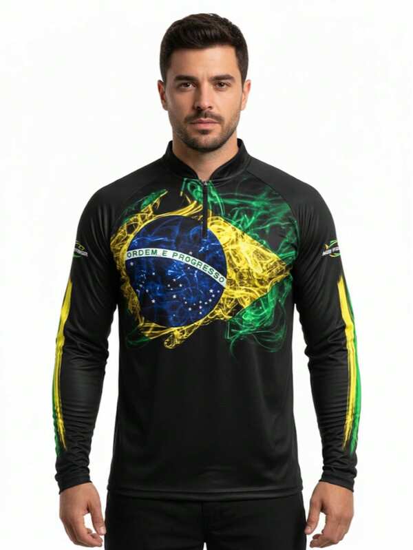 Camisa Camiseta Blusa Agro Brasil Mapa Com Proteção Uv50