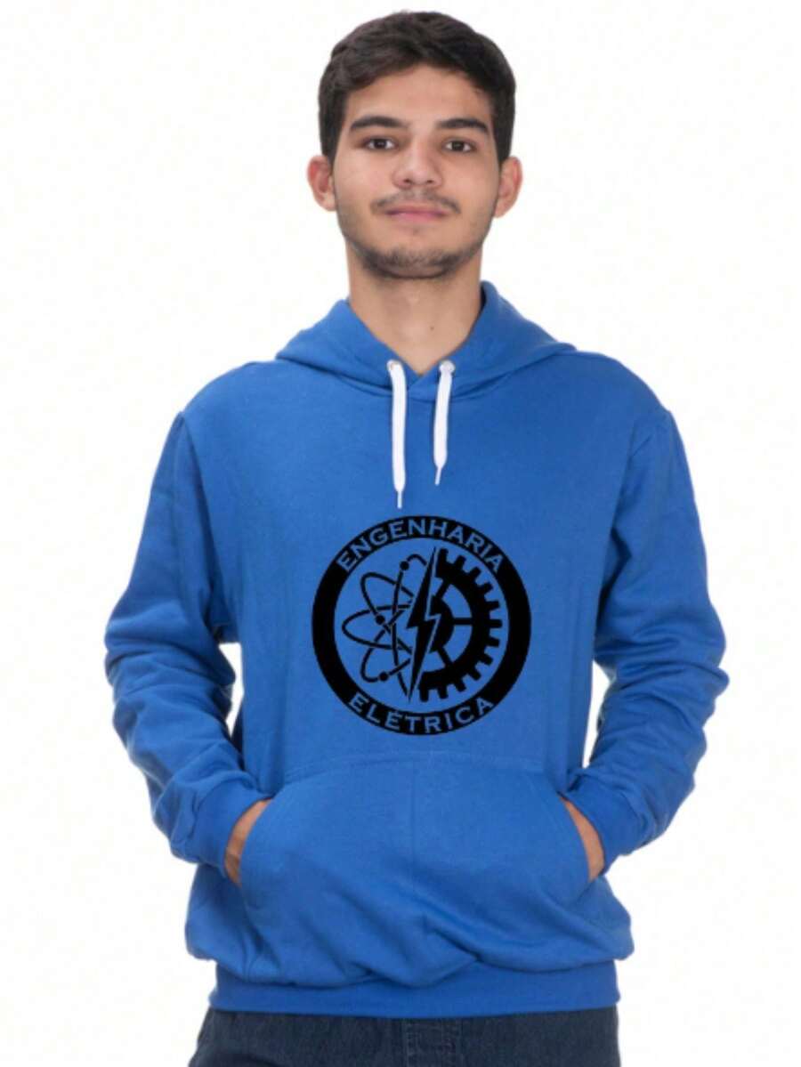 Unisex Electrical Engineering Sweatshirt With Kangaroo Pocket And Adjustable Hood. - Royal Blue - View 1