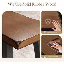 Sophia & William Dining Table Set For 4, Wooden Kitchen Table Set With Bench And 2 Chairs, Space-Saving Farmhouse Dining Sets,Rustic Caramel - 胡桃木和黑色 - 查看 4