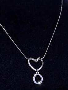 Women's Minimalist Heart & 26 Initials Pendant Necklace - Fashion Versatile Jewelry For Daily Wear & Lover Gift - Silver - View 24