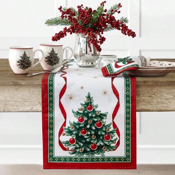 Home Fashions Villeroy And Boch Toy's Delight Christmas Table Runner Festive Holiday Table Decor 13 Inches X 70 Inches