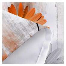 Rustic Farmhouse Shower Curtain, Farm Orange Daisy Floral Fall Flowers And Butterfly On Country Wooden Autumn Shower Curtain For Bathroom, Yellow Grey Gray Red Gold Curtain With 12PCS Hooks, 70X75IN - 多色584 - 查看 6