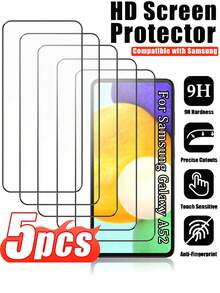 5pcs Screen Protector Compatible With Samsung Galaxy S20FE/S21FE/S23FE/S24FE/A02/A02S/A03/A03S/A06/A12 4G/5G/A13 4G/5G/A14 5G/A15/A16/A21/A21S/A22/A23/A24/A25/A26/A30/A31/A32/A33/A34/A35/A36/A50/A51/A52/A53/A54/A55/A56/A70/S21/S22/S23/S24/S25 Series, Silk-Printed HD, Anti-Scratch, Anti-Sweat, Durable - Clear - View 10