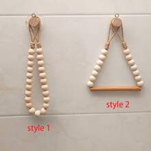 Suport pentru hârtie igienică fără găurire, design rustic cu frânghie și bilă de lemn, accesoriu de baie cu instalare adezivă - Multicolor - Vizualizare 6