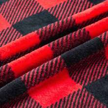 Flannel Blanket For Couch, Red & Black Plaid Fleece Throw Blanket, Soft & Warm Buffalo Plaid Decor Gift Blanket For Women, Men - 紅黑 - 查看 6