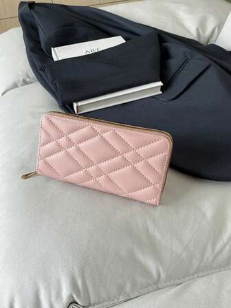 2025 New Rhombus Pattern Women's Long Wallet Multifunctional Leather Clutch Card Holder Zipper Purse For Women Wallet Purse Wallet Cute Wallet Gifts For Women Funny Gifts Teacher Gifts Wallet Stocking Stuffers