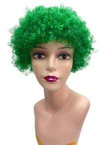 Bunte, flauschige Explosionskopf-Synthetikperücken für Party, Urlaub, Kostüm, Maskenball, direkt ab Werk (Brille nicht enthalten)