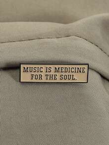 2pcs MUSIC IS THERAPY Enamel Needle Creative Quotes Brooch Jewelry Collar Badge Jewelry Gift For Friends - Multicolor - View 8