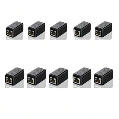 Kit 10 Emendas Conector Extensor Rj45 Pino Reto Femea Cat