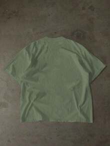New Men's Hip Hop Fashion T-Shirt With Letter Print - 綠色 - 查看 3