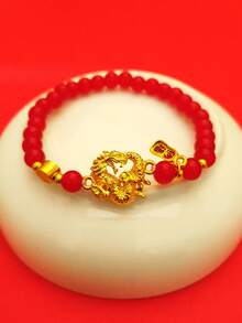 1pc Chinese Style Dragon Bracelet, Chinese New Year Blessing Bracelet, Suitable For New Year Gifts - Dragon - View 6