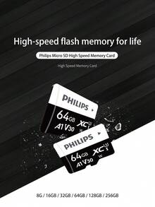 PHILIPS 128GB Extreme MicroSDXC UHS-I 存储卡带适配器 - 最高 100MB/S、U3、V30、4K、5K、A1、Micro SD 卡 - 256G