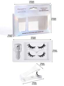 MAGEFY Kit de 2 perechi de gene magnetice fără lipici cu clipsuri magnetice, stil mixt, gene false reutilizabile cu aspect natural, gene false de nurcă de 6-13 mm pentru purtare zilnică, impermeabile, gene comice, coadă alungită care mărește ambii ochi, subțiri pentru utilizare zilnică, gene manga, articole esențiale pentru călătorii, vacanță la plajă, excursie cu cortul, petrecere de nuntă și întâlnire de lucru zilnică în club.