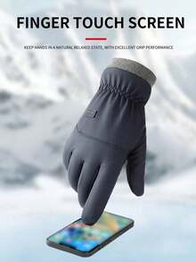 1 Pair Winter Ski & Outdoor Cycling Gloves, Waterproof, Anti-Slip, Thick Lining For Warmth, Built-In Anti-Lost Buckle To Prevent Losing, Unisex