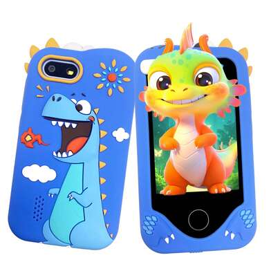 צעצוע טלפון חכם לילדים 2025, זיכרון 32 ג'יגה-בייט, מצלמה כפולה, טאבלט למידה עם מסך מגע בגודל 2.8 אינץ', נגן משחקים ומוזיקה משולב, מתאים לבנים ובנות בגילאי 3-12, נהדר למתנה ליום הולדת, ליל כל הקדושים או חג ההודיה