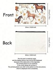 Bolsa de maquillaje con estilo ecuestre - Regalo perfecto para amantes de los caballos, diseño de caballos y flores, de poliéster, ideal para viajes y aventuras al aire libre, para chicas que aman los caballos, herradura, negocios, fitness. Bolsa de maquillaje, neceser, bolsa de aseo, bolsa de viaje, artículos esenciales para cruceros y vacaciones para hombres y mujeres - Multicolor - Ver 6