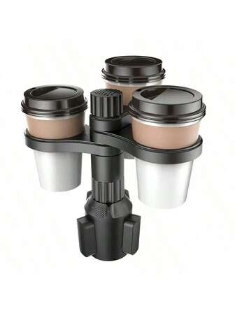 Upgraded Multi-Function Car Cup Holder, Expandable To Hold 3 Cups, Car Mount With Extendable Base, Stable No Shaking, 360° Rotating Car Cup Holder Tray - Keep Your Drinks And Food Organized, Built-In Aromatherapy