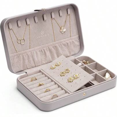 Jewellery Box Travel, PU Leather Jewellery Organiser, Earrings Necklace Rings, Birthday Wedding A -