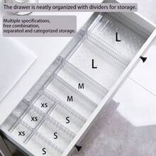 1 Set Transparent Multi-Size Drawer Storage Boxes, 10/9/6/2 Piece Organizer Boxes, Plastic Containers For Storing Skincare, Cosmetics, School Supplies, Suitable For Various Asymmetrical And Small Items - Clear - View 9