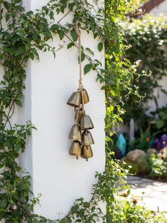 Craft Bells, Bronze Bells, Wind Chime Ornaments, A String Of 8 Combinations, Home Decoration, Can Hang Wind Chimes To Break Into The House To Make Doorbells Wedding Holiday Decorations Christmas Decorations Room Decor Christmas Winter