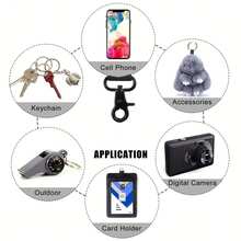 1PC Personality Fashion Black Leopard Print Wristband Keychain, Unisex Anti-Loss Mobile Phone Key Chain Daily Wear Festival Gifts - màu đen - Xem 7