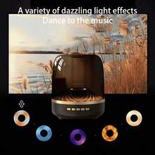Bluetooth Speaker With HD Sound And Lights, Portable Wireless, Long-Lasting Battery Life, TWS Pairing, Wireless Stereo Speaker, Portable Speaker With 360° Surround Sound, For Home/Party/Outdoor/Travel/Beach, Stocking Stuffers, White Elephant Gifts For Adults (Black) - 黑色 - 查看 4