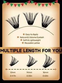 Colash/240 piezas Juego multipieza Rizo: C/D Imitación de pestañas de visón artificial hechas a mano Injerto de pestañas finas súper ligeras resistentes al agua Pestañas en forma de abanico gruesas y rizadas de larga duración Adecuadas para pestañas naturales de anime, regalo para mujeres y niñas Grupos de pestañas, grupos de pestañas individuales, pestañas postizas, pestañas, regalos para mujeres, regalos de Navidad. - vistoso - Ver 4