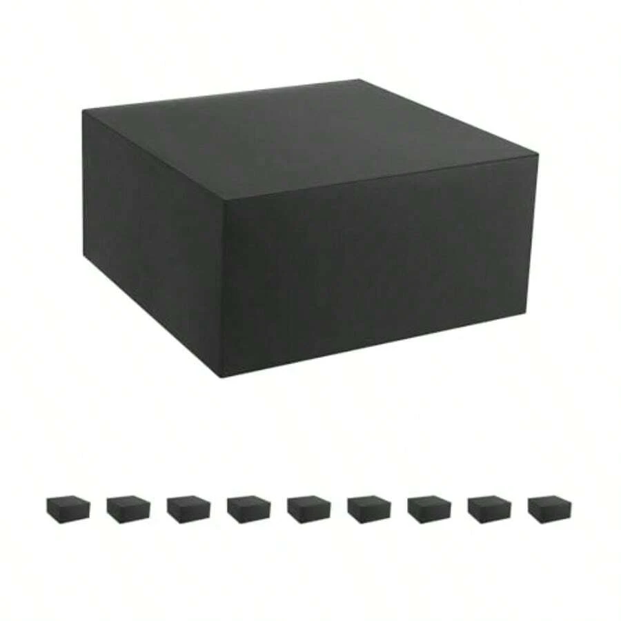 PETSLOVE 10 Gift Boxes 25.4x25.4x12.7 CM Gift Boxes With Lids Matte Black Gift Boxes Bulk For Wedding Party Birthday Groomsman Proposal Boxes For Light Gifts - Black254x254x127CM - View 1